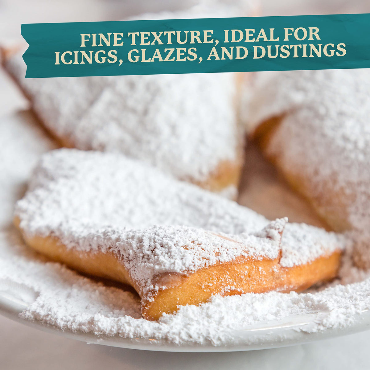 Roots Circle Confectioners Sugar ultra-fine powder for smooth frostings.