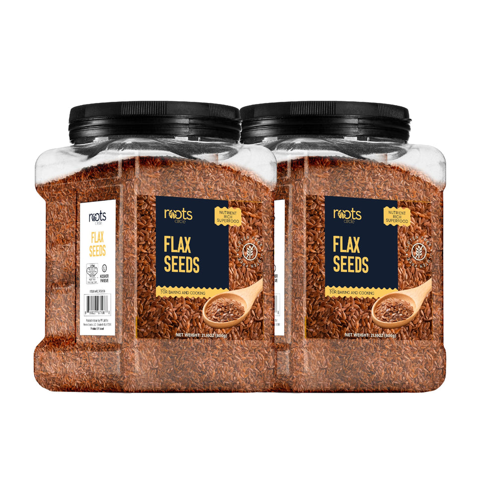 Roots Circle flaxseeds bulk pack 21oz for easy pantry storage and fiber