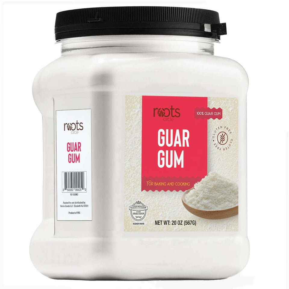 Roots Circle guar gum powder bottle pour for silky textures in recipes