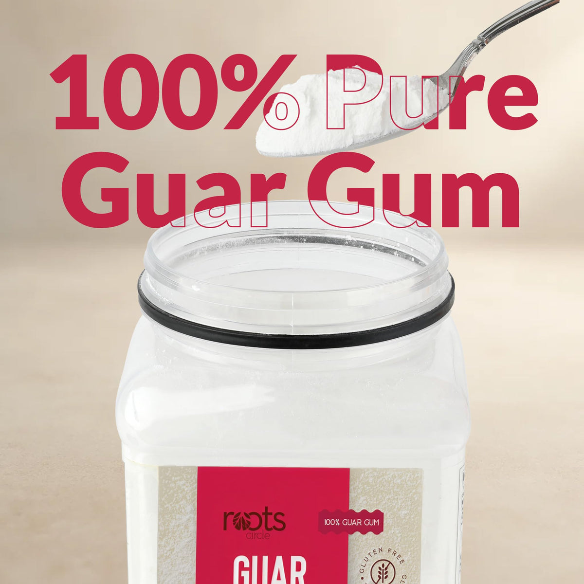 Roots Circle guar gum powder used in smoothies and dressings for creaminess