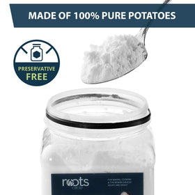 Pouring thickened sauce using Roots Circle potato starch in a pan.