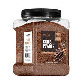 Roots Circle premium carob powder packaging demonstrates airtight freshness for pantry storage.
