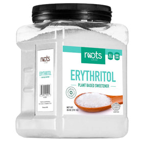 Roots Circle Premium Erythritol bottle for zero-calorie sweetness in recipes