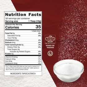 Roots Circle tapioca starch kitchen-counter setup suggests convenient pantry staple.