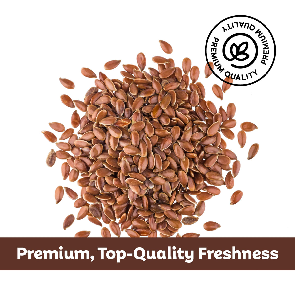 Roots Circle whole flaxseeds in pantry for baking, salads, and smoothies