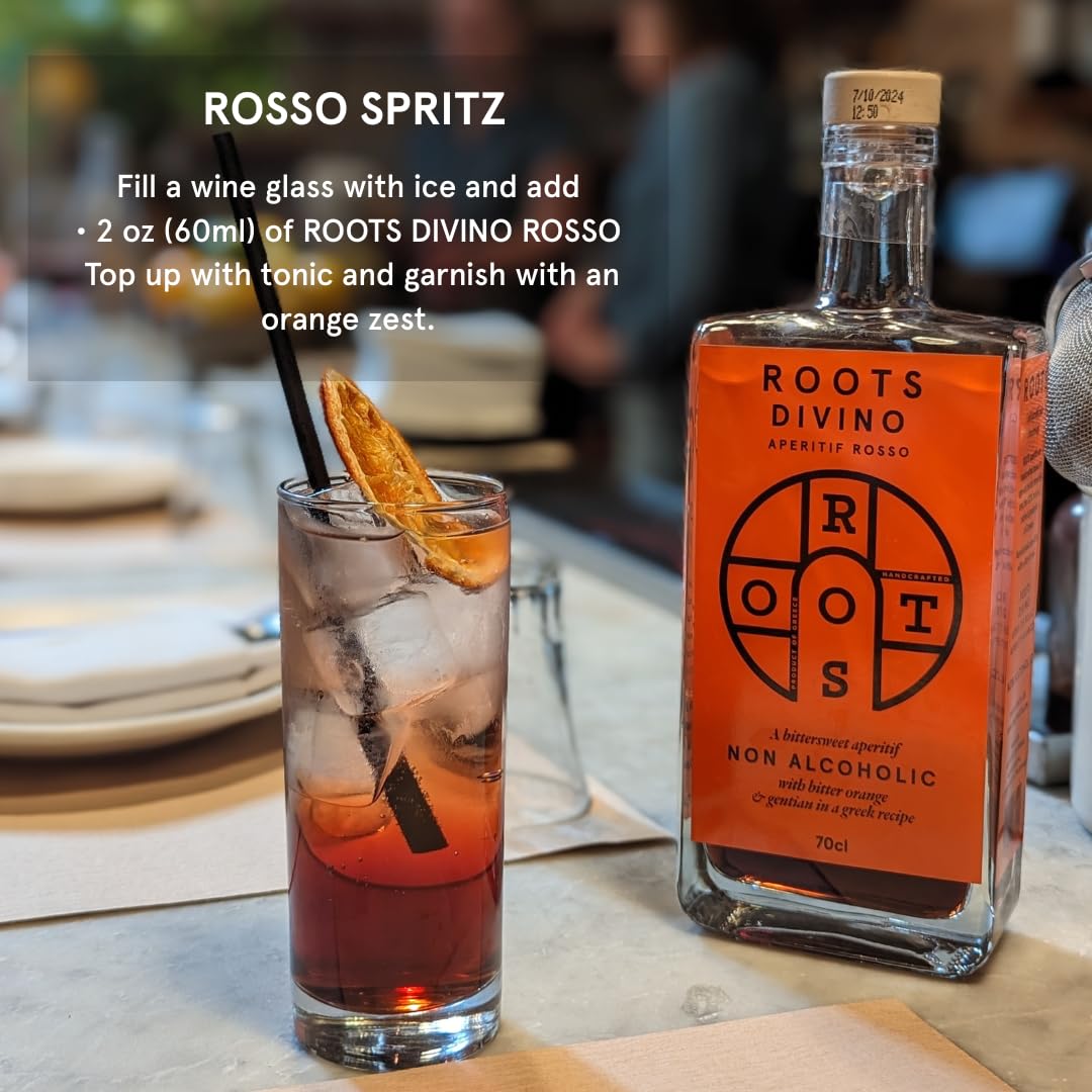 Roots Divino Rosso orange slice garnish highlighting citrus aroma and flavor.