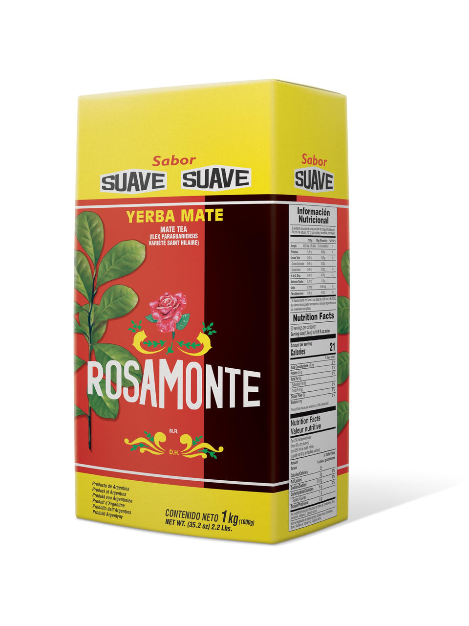 Rosamonte Yerba Mate Suave packaging prepared for everyday brewing
