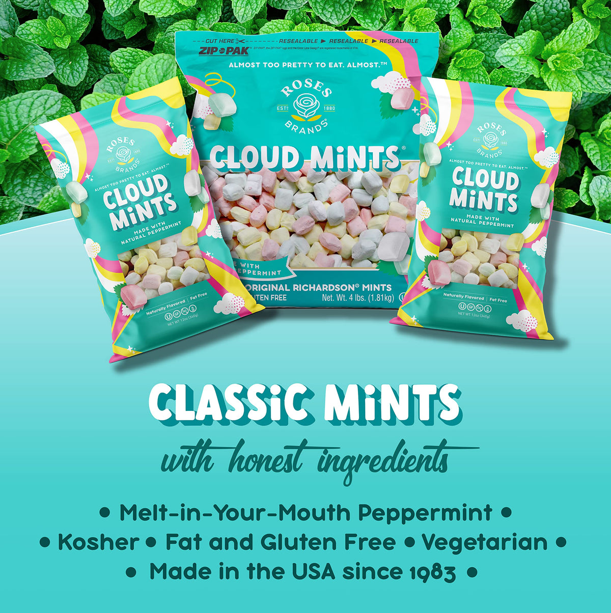 Roses Brands Cloud Mints serve as a versatile party treat for gatherings.