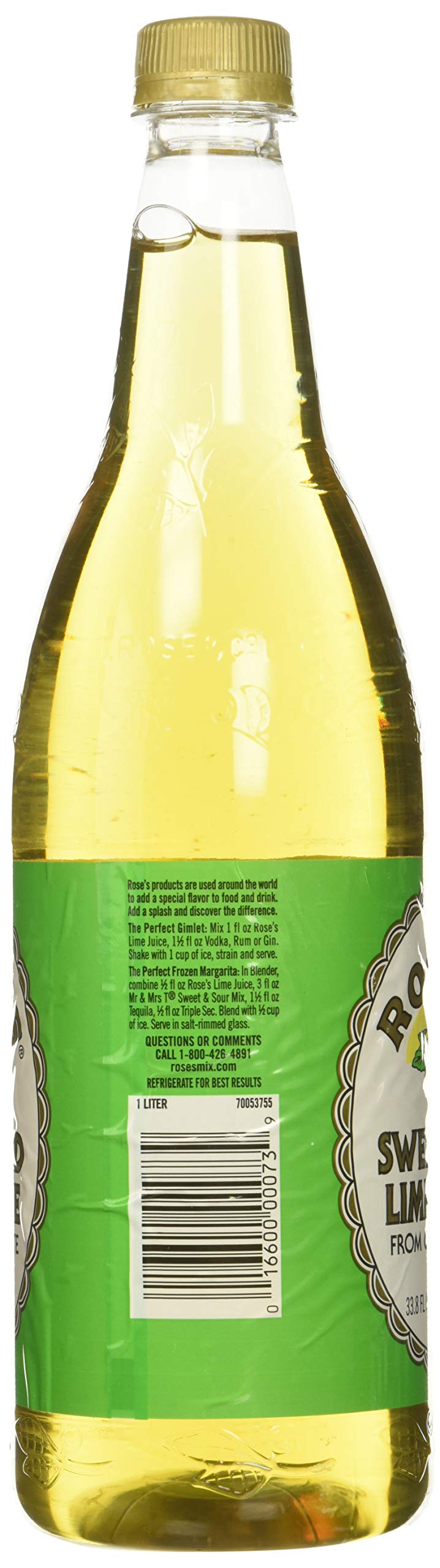 Rose's Lime Juice pack of 2 1-liter bottles for easy, ready-to-use mixing.