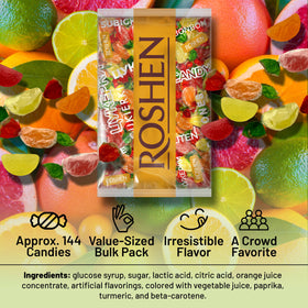 Roshen Citrus Mix Hard Candy grapefruit-slice with refreshing citrus twist.