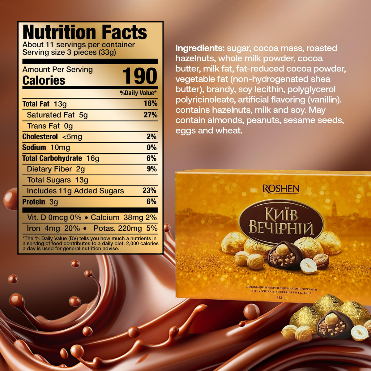 Roshen gourmet chocolate gift showcasing the brand and quality.