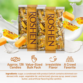 Roshen Korivka Milk Fudge creamy texture with a sugary crust makes tea-time