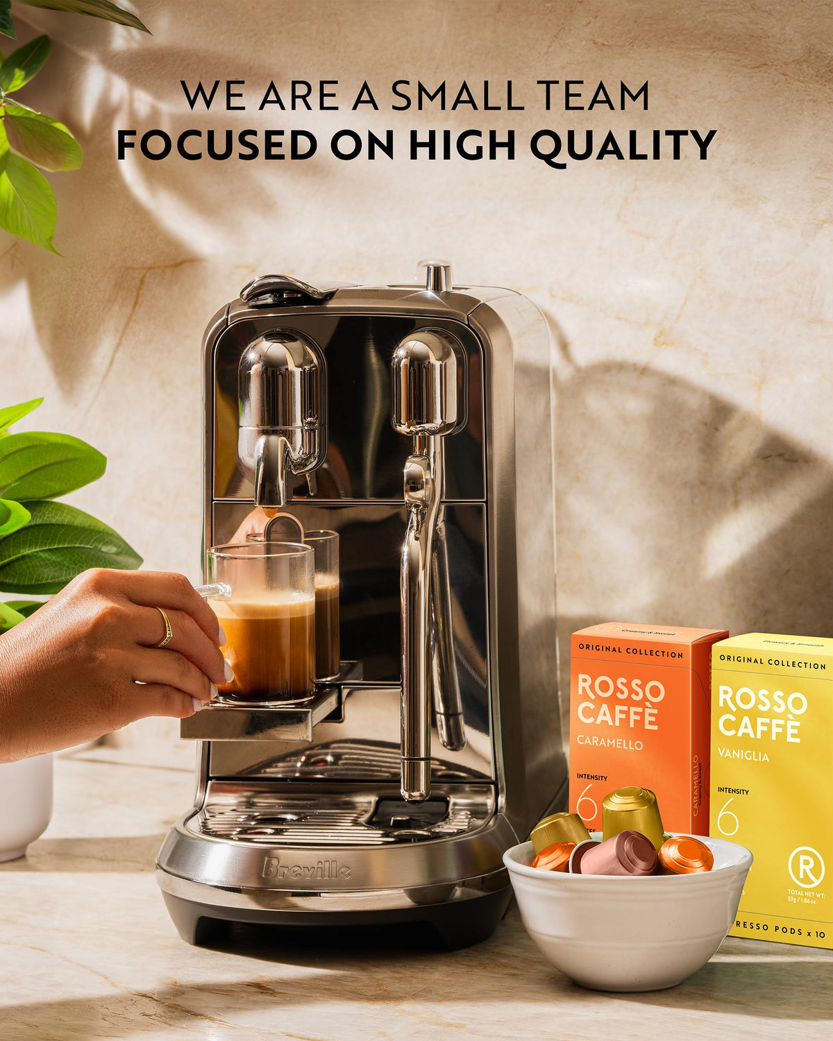 ROSSO CAFFÈ premium bean blend from multiple regions for balanced flavor