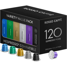 ROSSO CAFFE 120 espresso pods variety pack for home espresso
