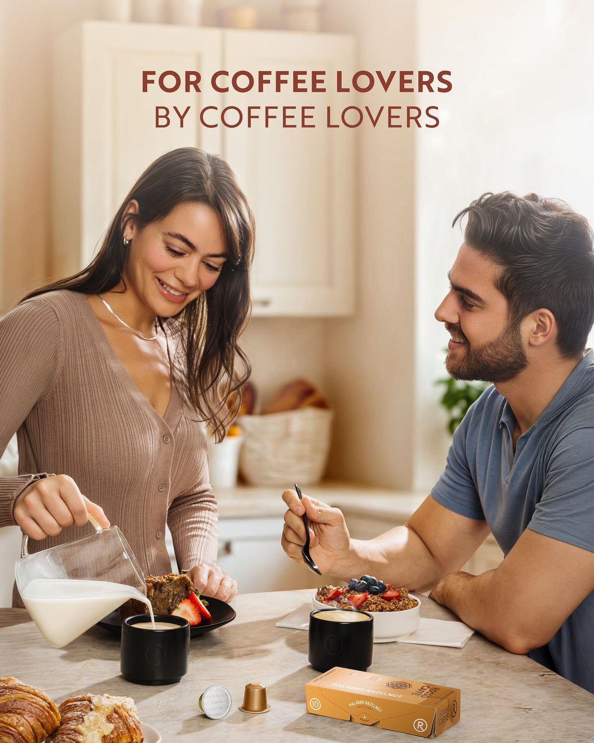 Rosso Caffè 80-pack flavored espresso pods for variety at home.