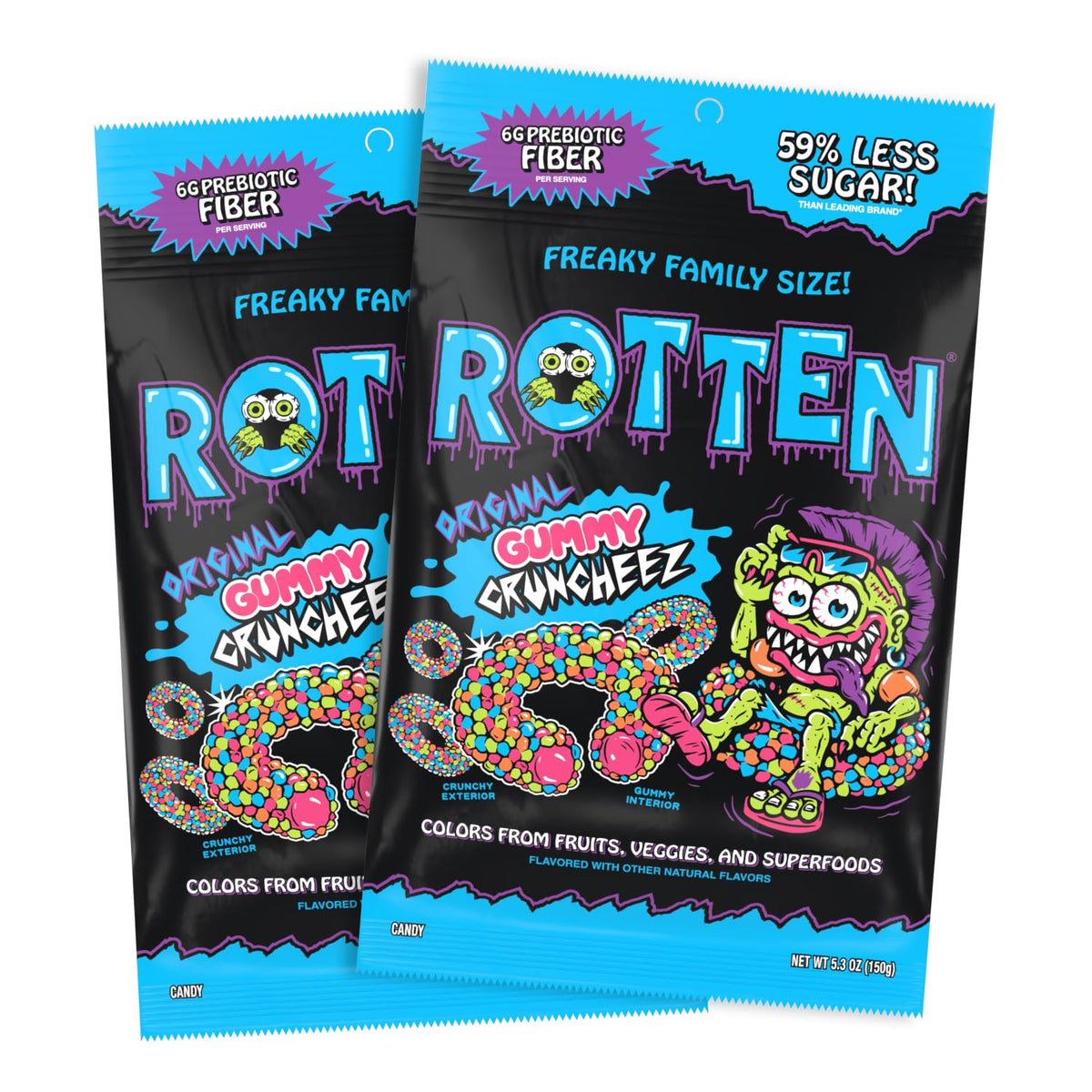 Rotten Original Gummy Cruncheez pack front showcasing bold flavors for sharing.