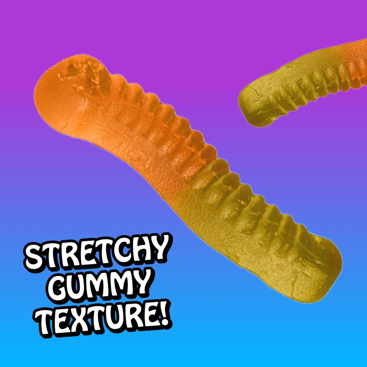 Flavor lineup of Rotten Original Gummy Worms featuring six flavors including Loopy Lime and Messy Mandarin