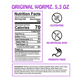 Rotten Original Gummy Worms serving bowl with colorful worms for easy snacking.