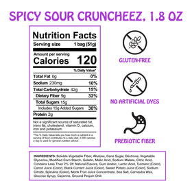 Rotten Spicy Sour Gummy Cruncheez texture closeup reveals crunchy-chewy contrast and shine.