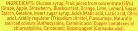 Rowntree's Fruit Gums 120g close-up—chewy candies with bright colors.
