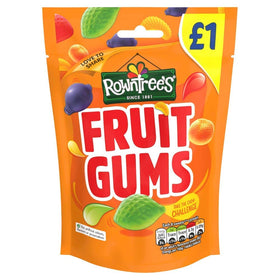 Rowntree's Fruit Gums 120g pack of 3 front view for sharing.