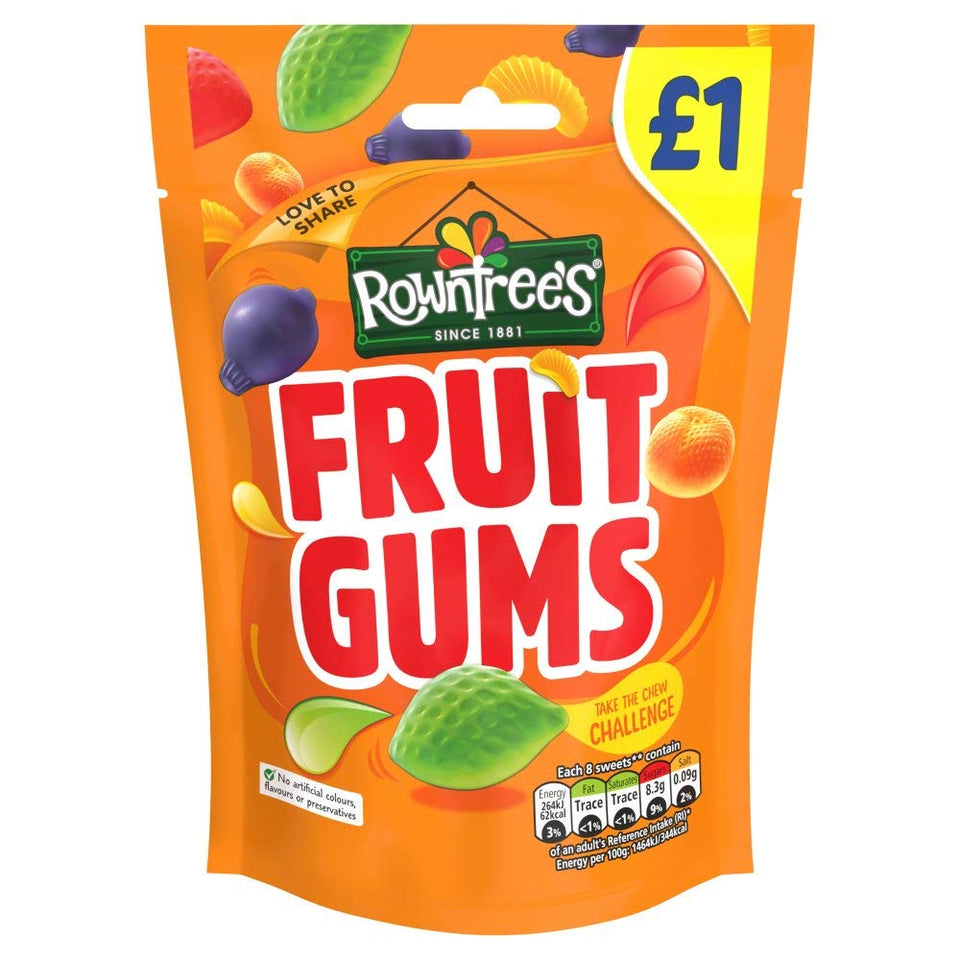 Rowntree's Fruit Gums 120g pack10 showcases shareable fruity treats.