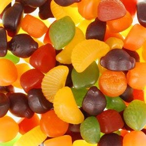Rowntree's Fruit Gums close-up reveals chewy texture.