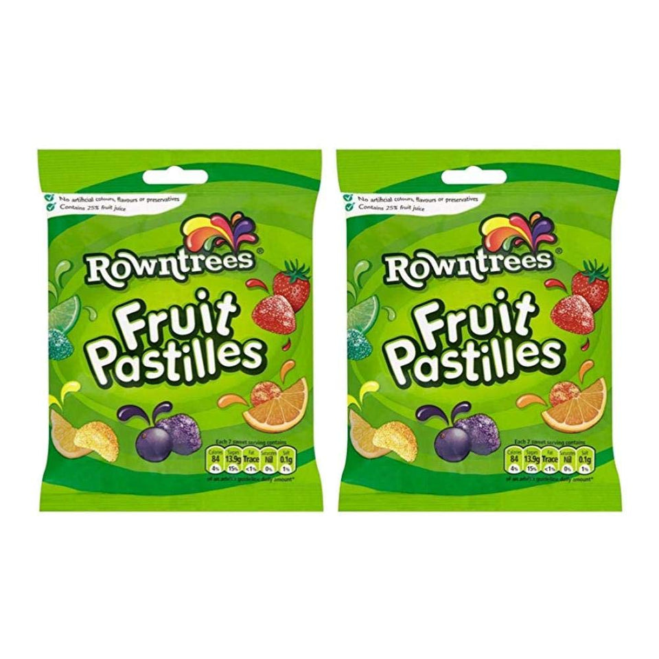 Rowntrees Fruit Pastilles bag 143g with assorted flavors for quick snacking
