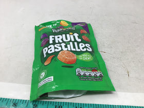 Rowntree's vegan pastilles close-up with assorted fruit flavors for snacking