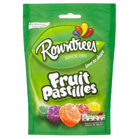 Rowntree's vegan fruit pastilles pouch front view for sharing moments