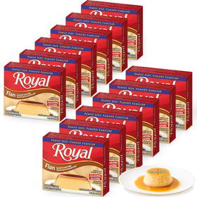 Royal bilingual flan box shown for easy dessert planning and family use