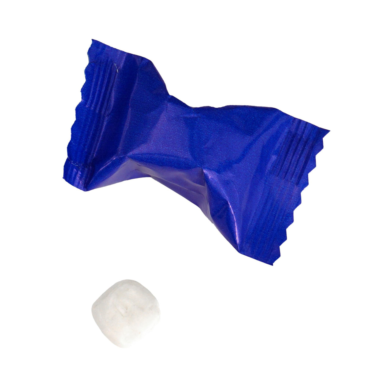 Royal Blue Buttermints wedding reception display as shareable favors.