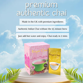 Royal Chai milk powder and tea blend pre-mixed for convenience
