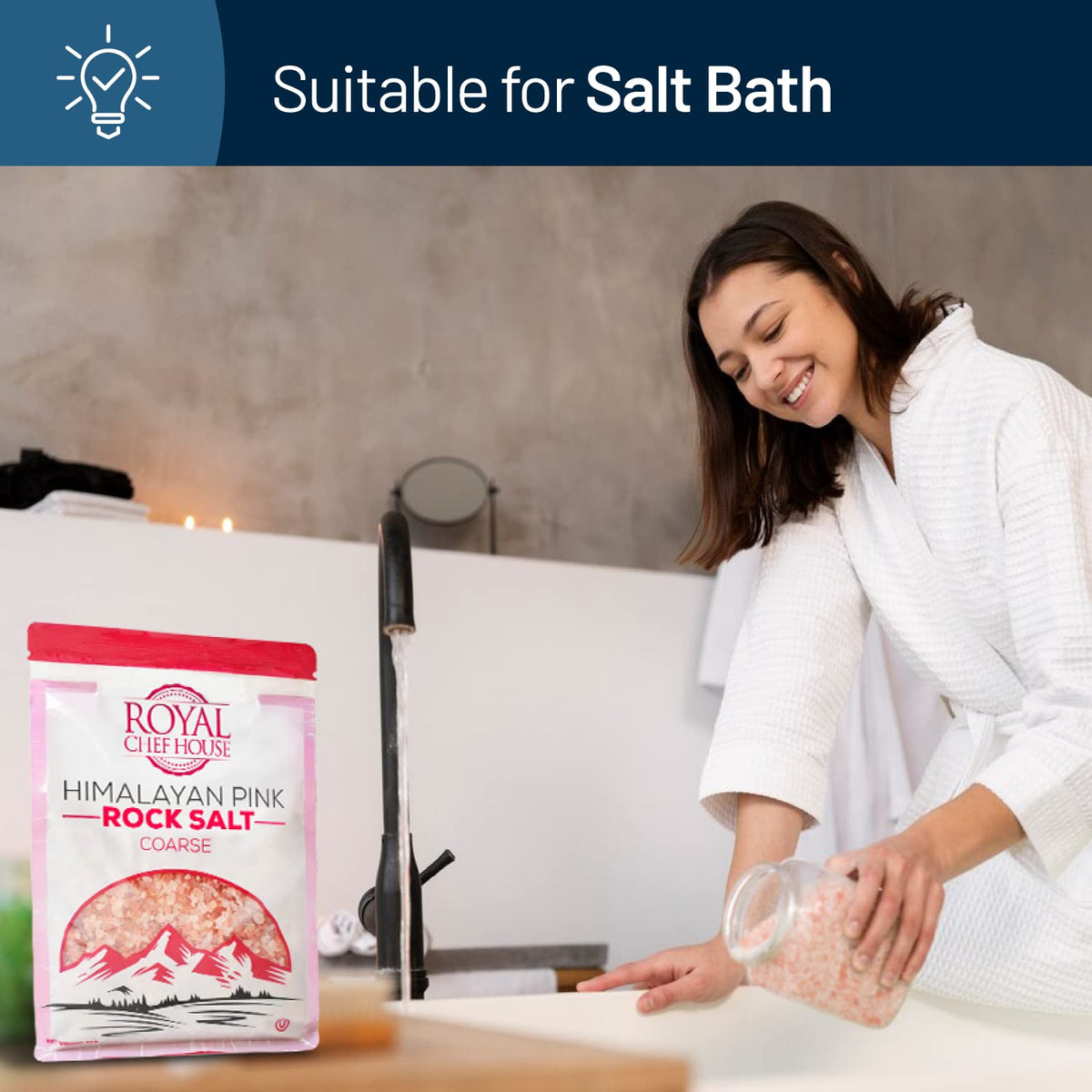 Royal Chef House Himalayan Pink Salt kosher-certification-seal close-up for trusted seasoning.