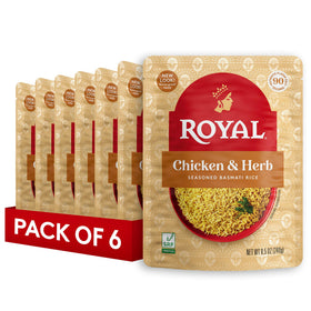 Royal Chicken & Herb Basmati Rice pouch ready to heat for quick weeknight meals.