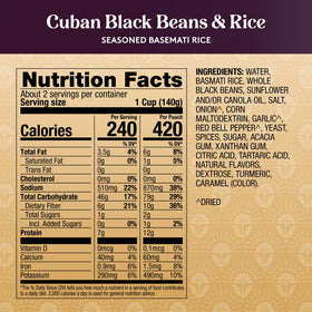 Royal Cuban Black Beans & Basmati Rice served on a plate with beans and rice