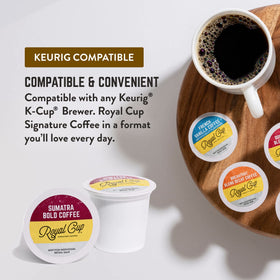 Royal Cup Signature capsules with strong espresso aroma for a bold morning.
