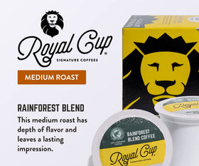ROYAL CUP SIGNATURE medium roast aroma fills your kitchen at breakfast.