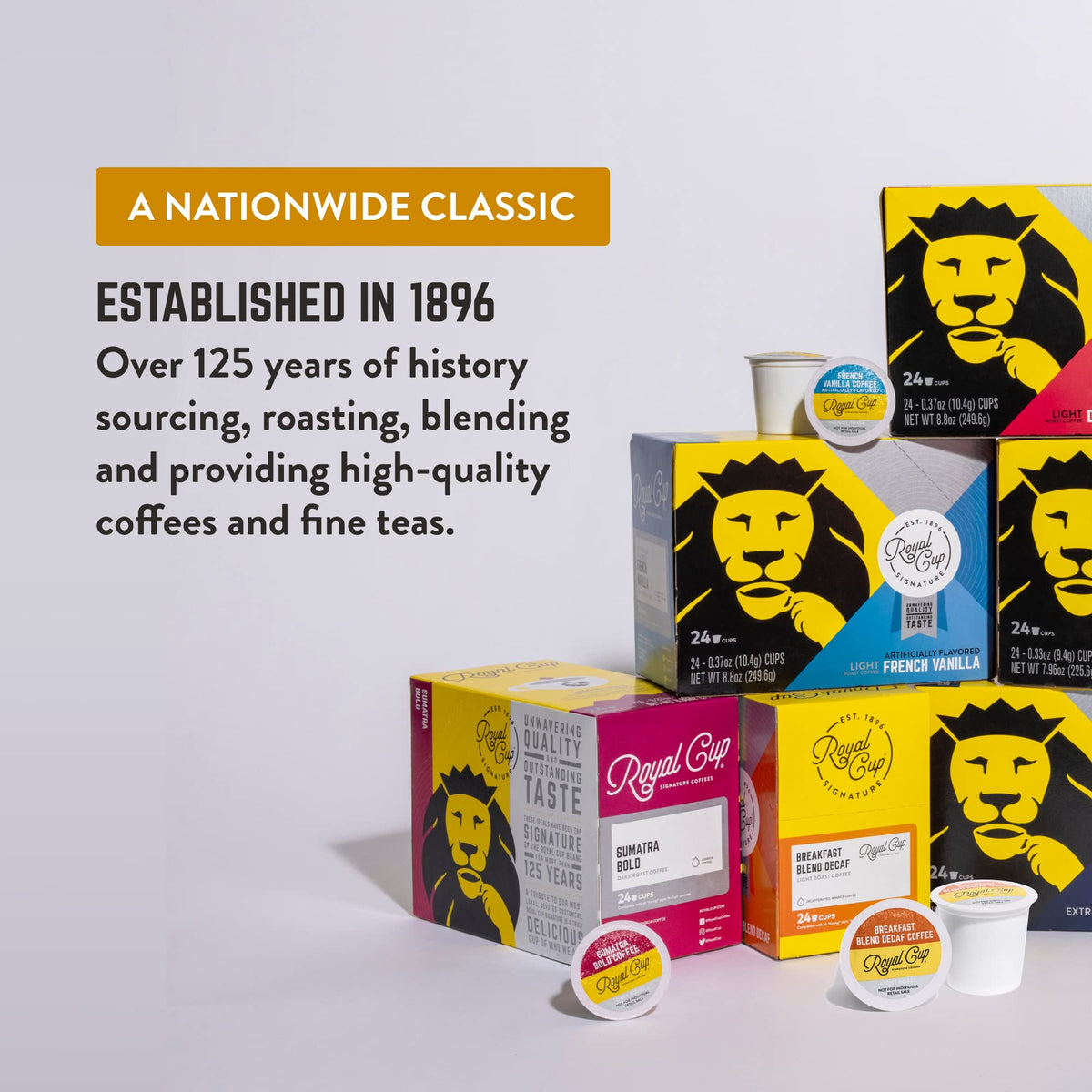 Royal Cup Signature pod-dispensing setup for quick, mess-free mornings.