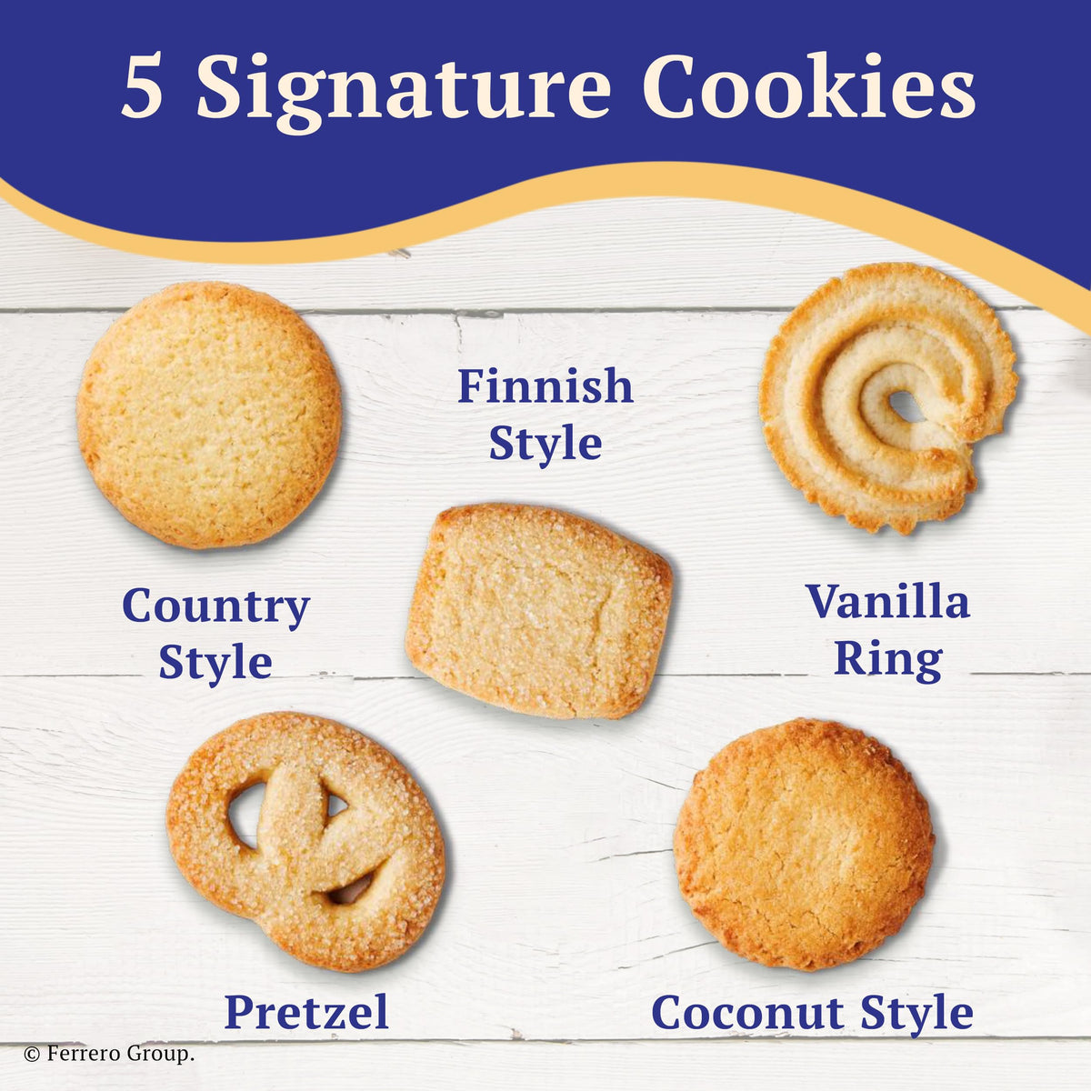 Royal Dansk cookies in a Denmark-made tin convey premium gifting appeal.