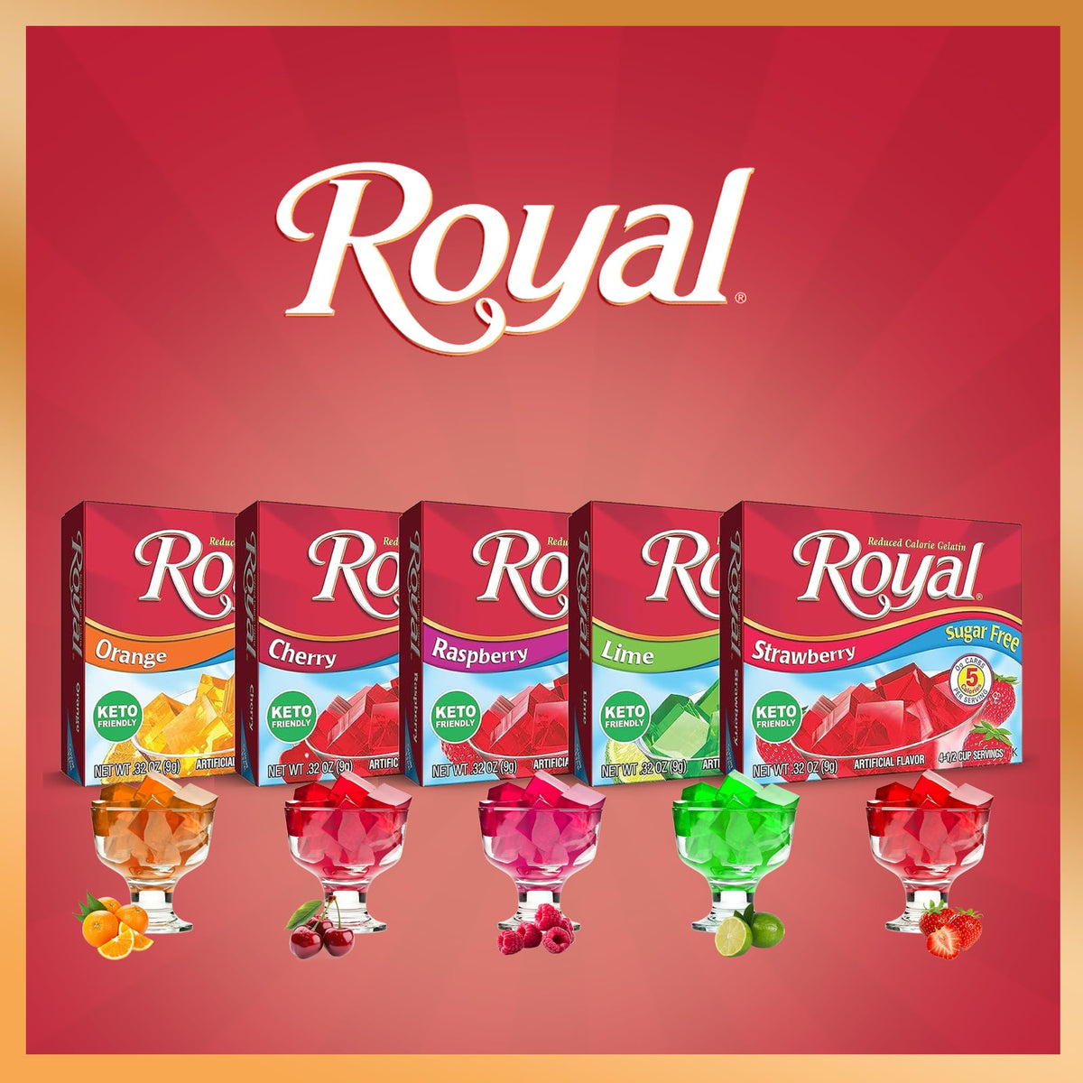Royal gelatin sugar-free kitchen setup ready-to-serve desserts