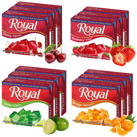 Royal Gelatin variety pack with 12 boxes, keto-friendly snacking option