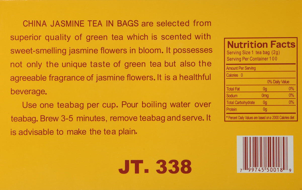 Royal King Jasmine Tea being steeped in a cup, aromatic steam rising for a relaxing moment
