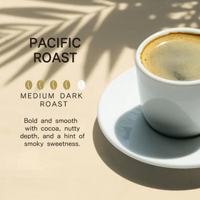 ROYAL KONA classic Pacific medium-dark roast grounds delivering smooth, full-bodied flavor.
