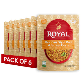 Royal Mexican Street Corn Basmati Rice pouch ready to heat for quick meals