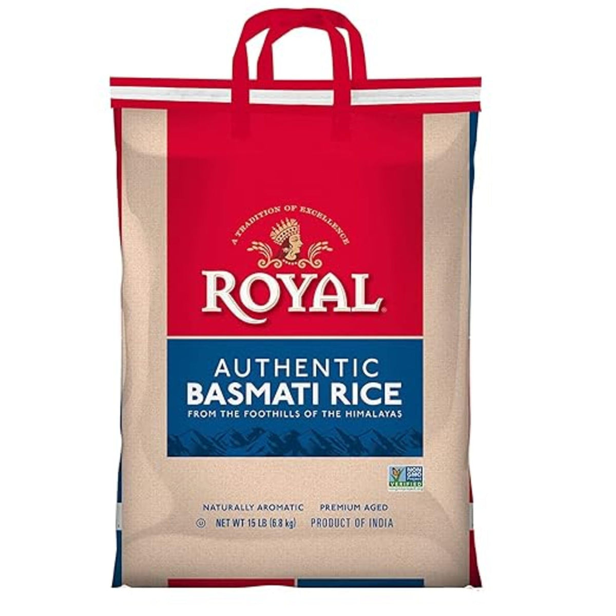 Royal rice bag on shelf, versatile base for curries, pilafs, and sides