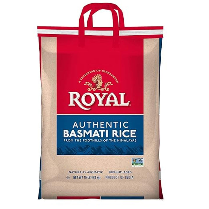 Royal rice bag on shelf, versatile base for curries, pilafs, and sides