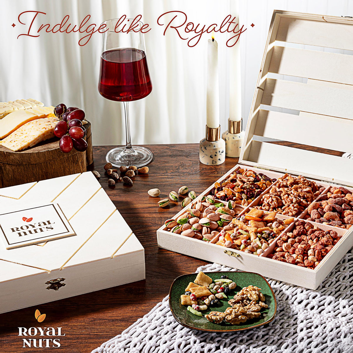 Royal Nuts individually sealed portions lock in freshness for gatherings.