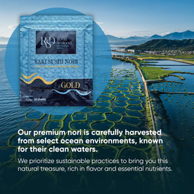 Royal Seafood Nori Gold resealable pouch keeps sheets fresh.
