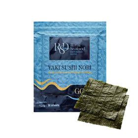 Royal Seafood Nori Gold sheets for crafting perfect sushi at home.